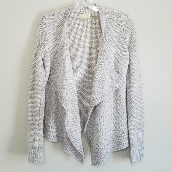 Lou & Grey Sweaters - Lou & Grey Marled Light Gray Open Cardigan Sweater